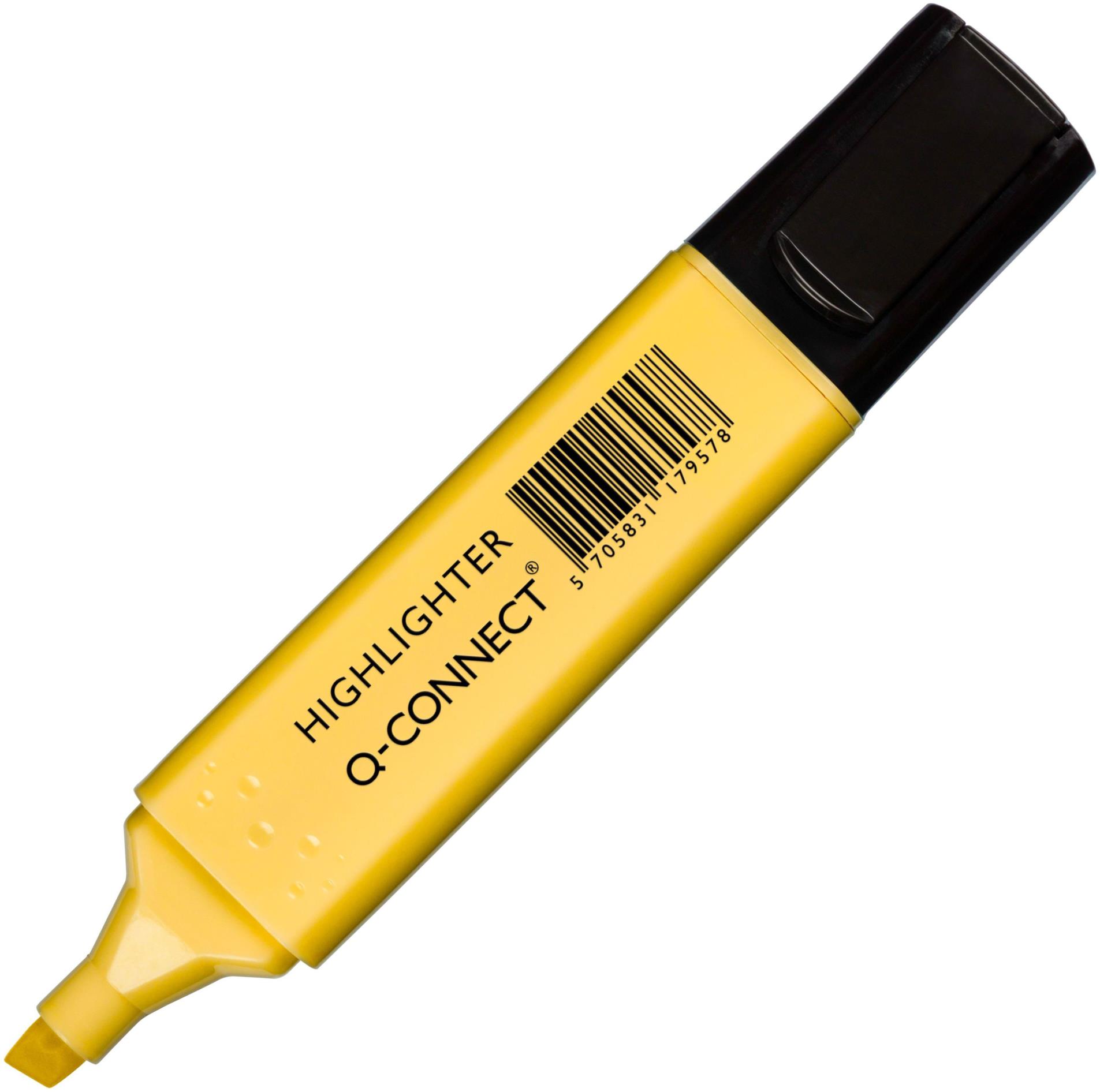 Zvýrazňovač Q-Connect pastelový - žlutý, 1-5,2 mm