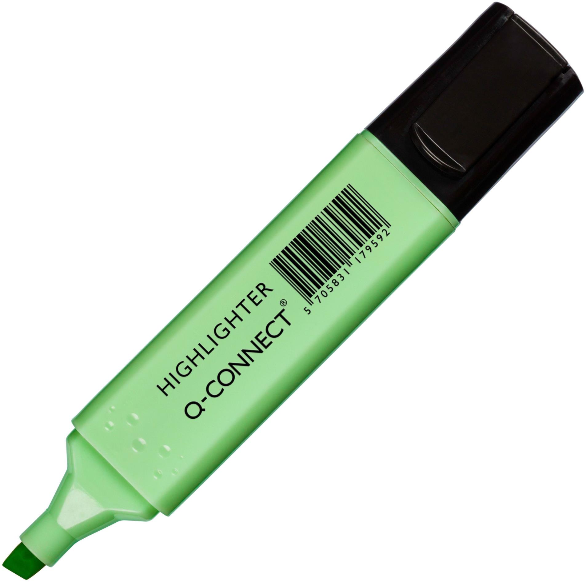 Zvýrazňovač Q-Connect pastelový - zelený, 1-5,2 mm