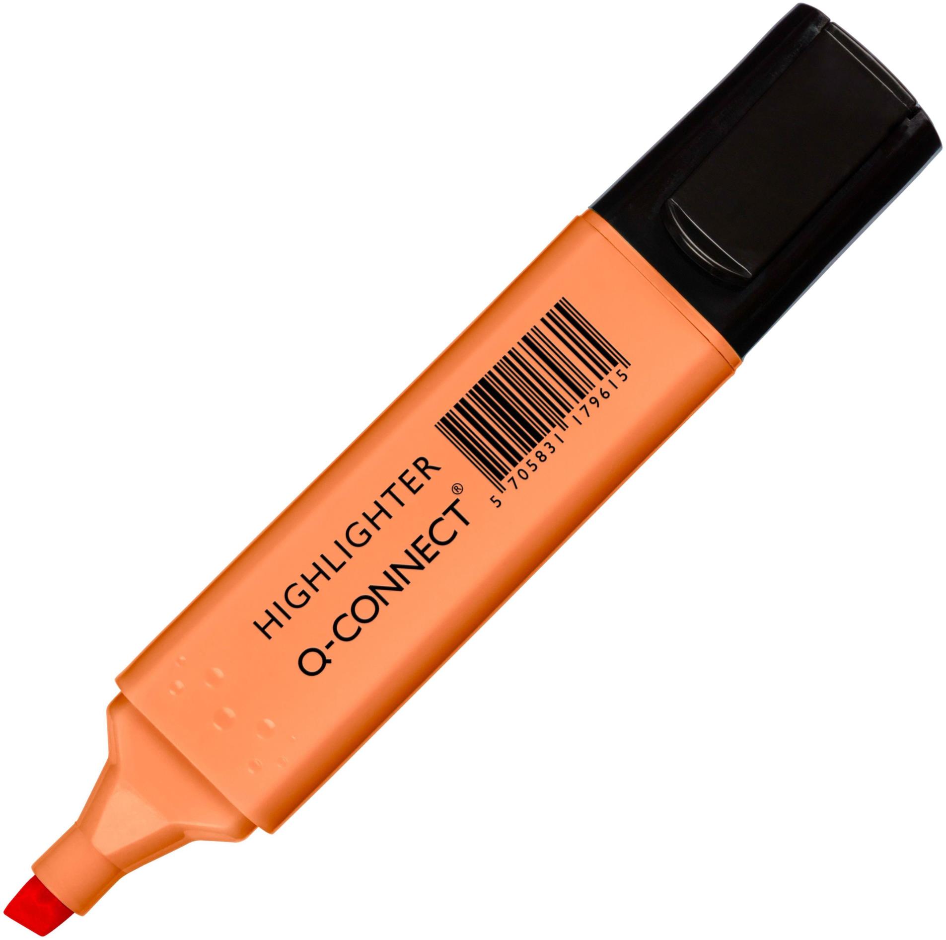 Zvýrazňovač Q-Connect pastelový - oranžový, 1-5,2 mm