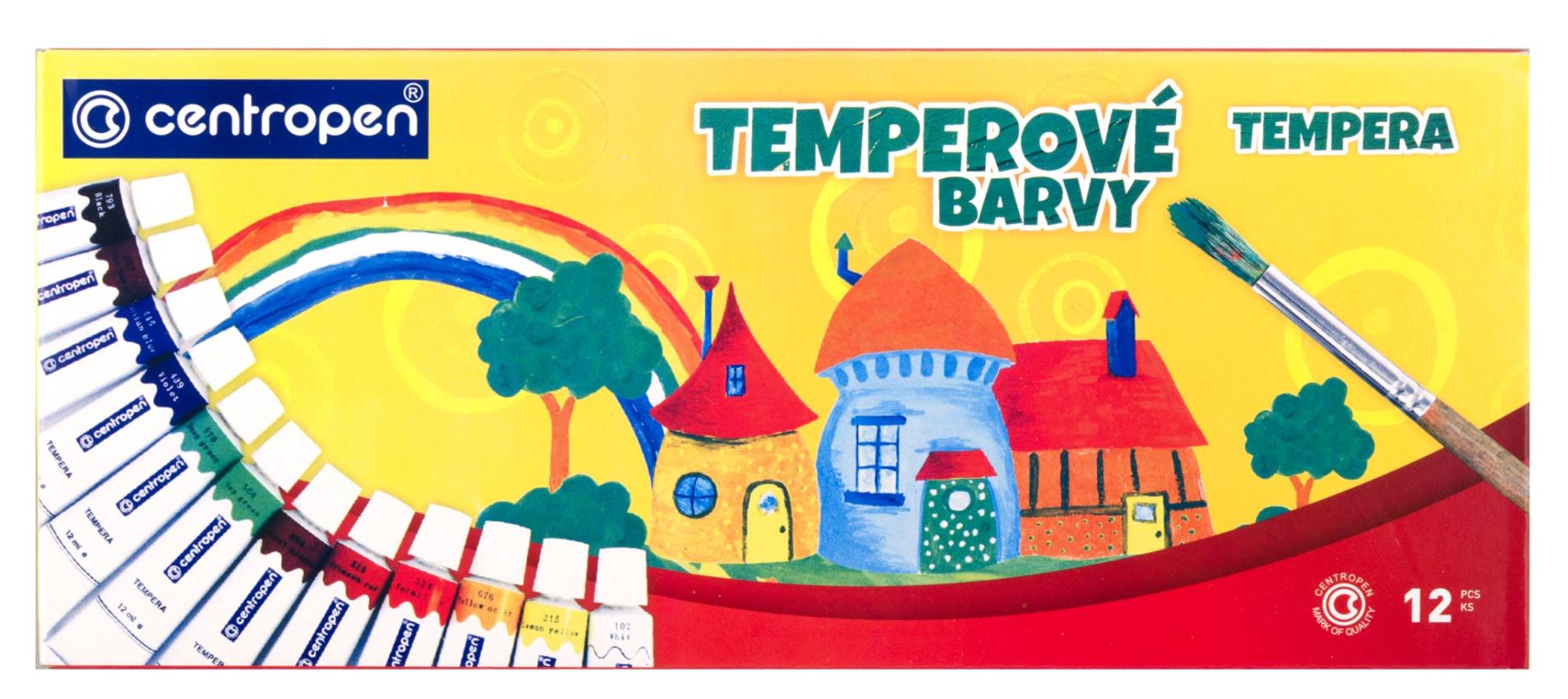Temperové barvy Centropen - 12 ml, 12 ks