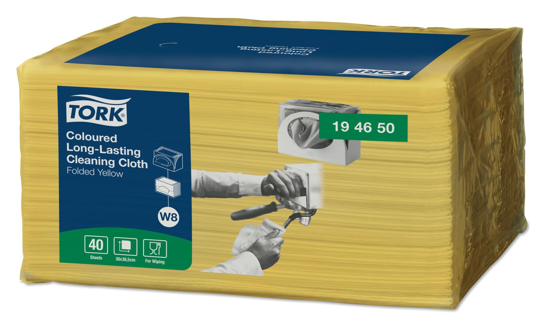 Levně Utěrky Tork - žluté, W8, 40 ks