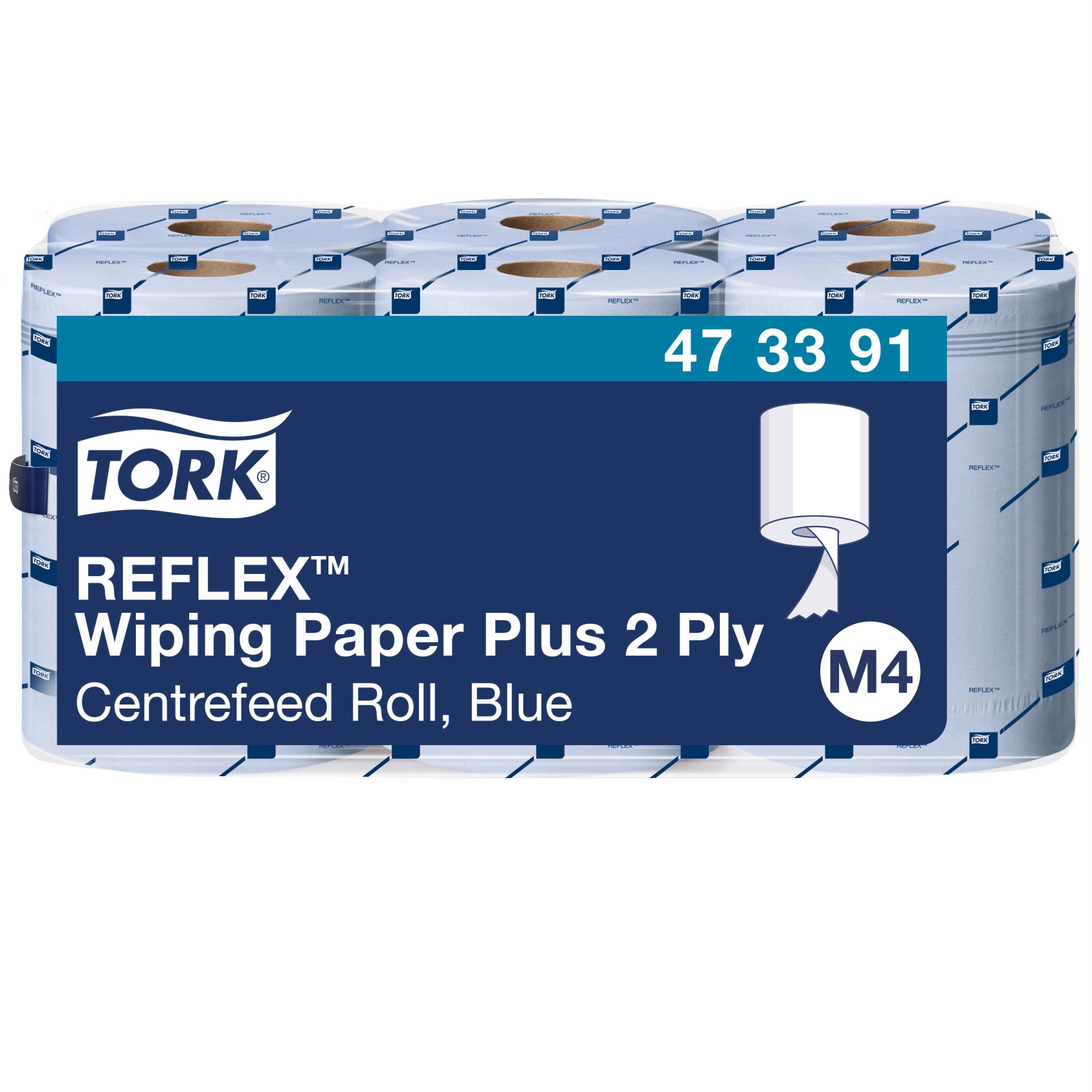Levně Papírové utěrky v roli Tork Reflex - M4, 2vrstvé, modré, 6 rolí