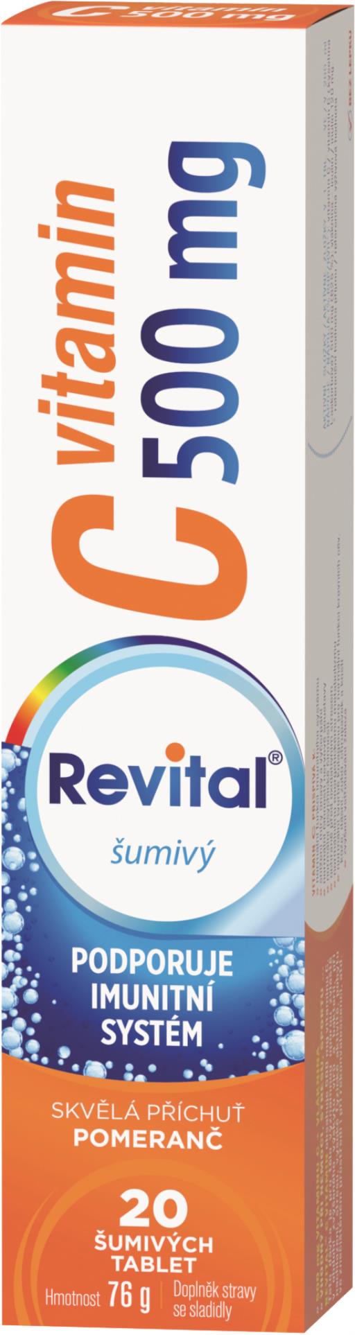 Šumivé vitamíny Revital - vitamín C 500 mg, 20 tablet