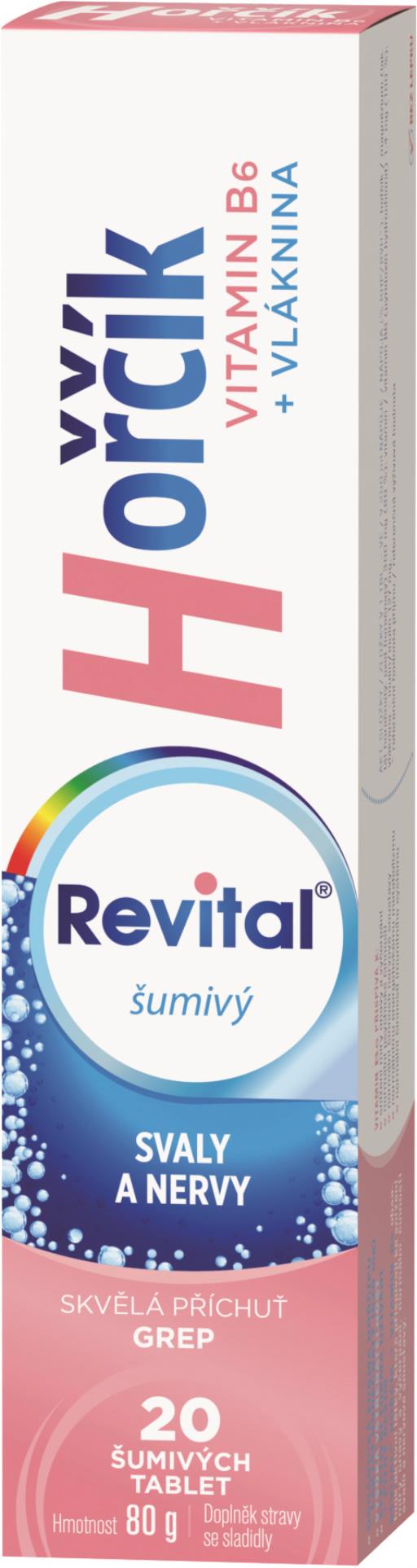 Šumivé vitamíny Revital - hořčík a vitamín B6, 20 tablet
