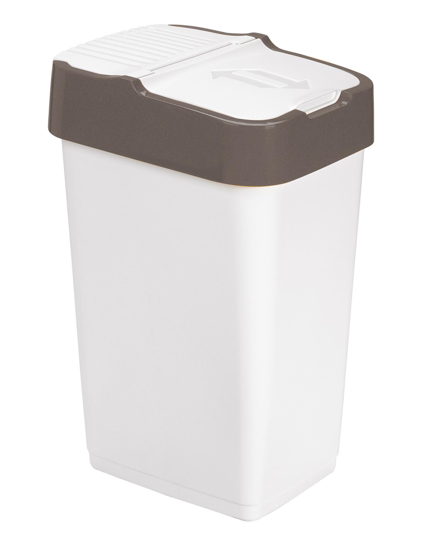 Odpadkový koš - výklopný, bílý, 18 l