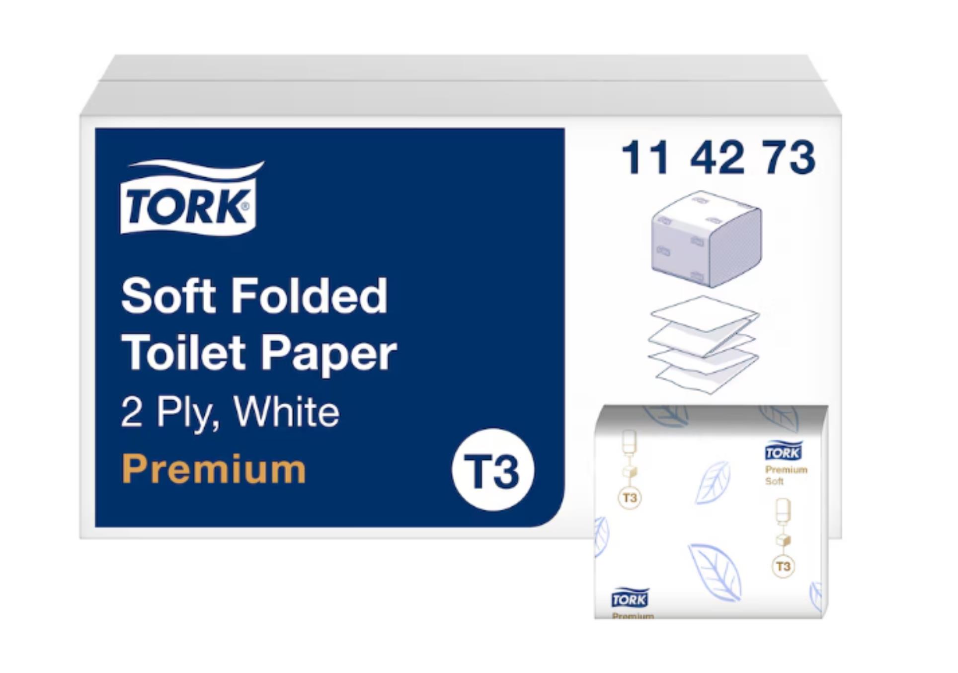 Levně Skládaný toaletní papír Tork - T3, 2 vrstvý, bílý, 30x252 ks