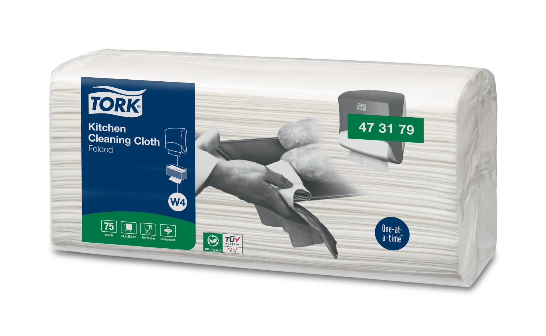 Levně Kuchyňské utěrky Tork - W4, 1vrstvé, 4 x 75 ks