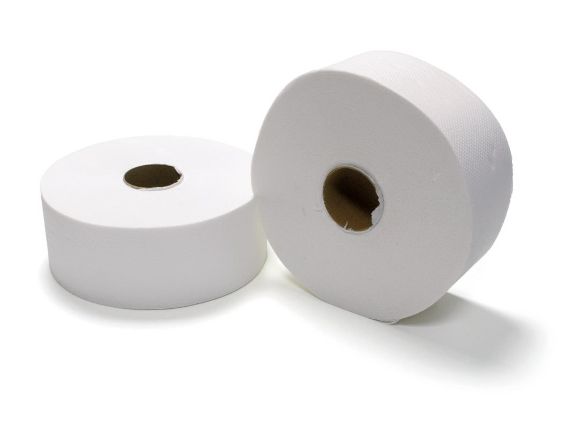 Levně Toaletní papír jumbo - 2vrstvý, bílý recykl, 24 cm, 6 rolí