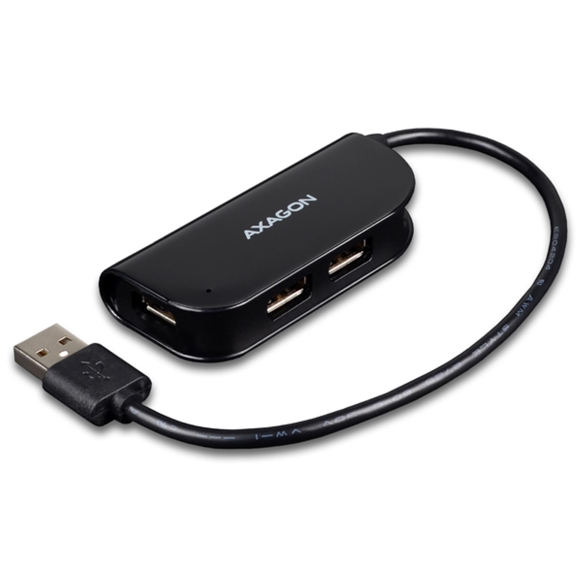 Axago Čtyřportový USB 2.0 - AXAGO HUE-X4B, černý
