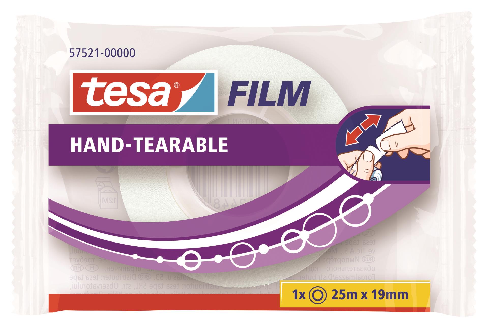 Lepicí páska Tesa trhatelná rukou - 19 mm x 25 m