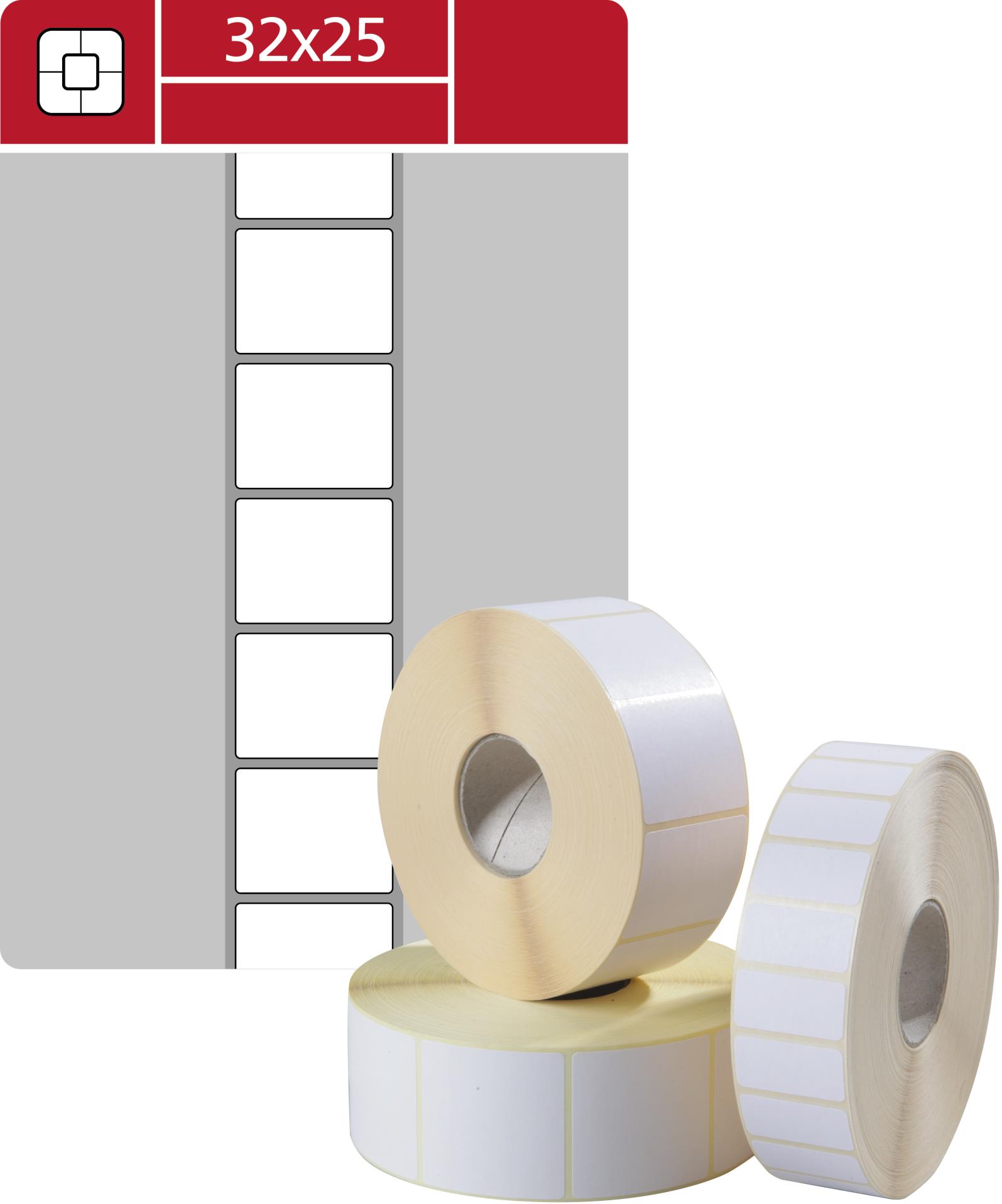 Levně SK Label Etikety na kotoučku 32 x 25 mm - termotransferové, bílé, 4 000 ks
