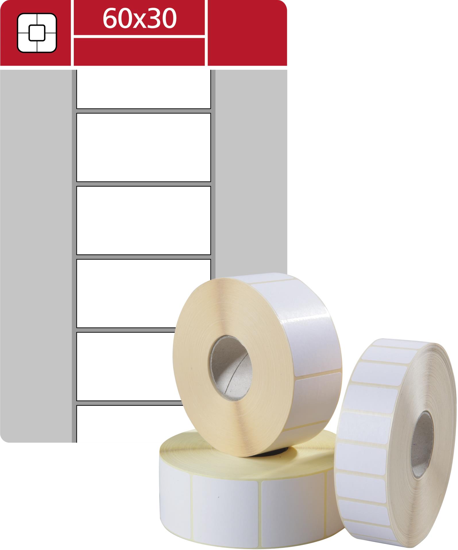 SK Label Etikety na kotoučku 60 x 30 mm - termotransferové, bílé, 2 500 ks