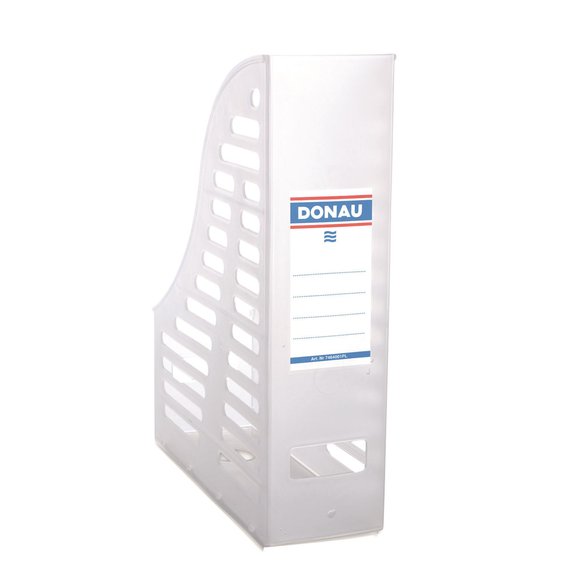 Stojan na časopisy Donau - EKO PP, transparentní bílý