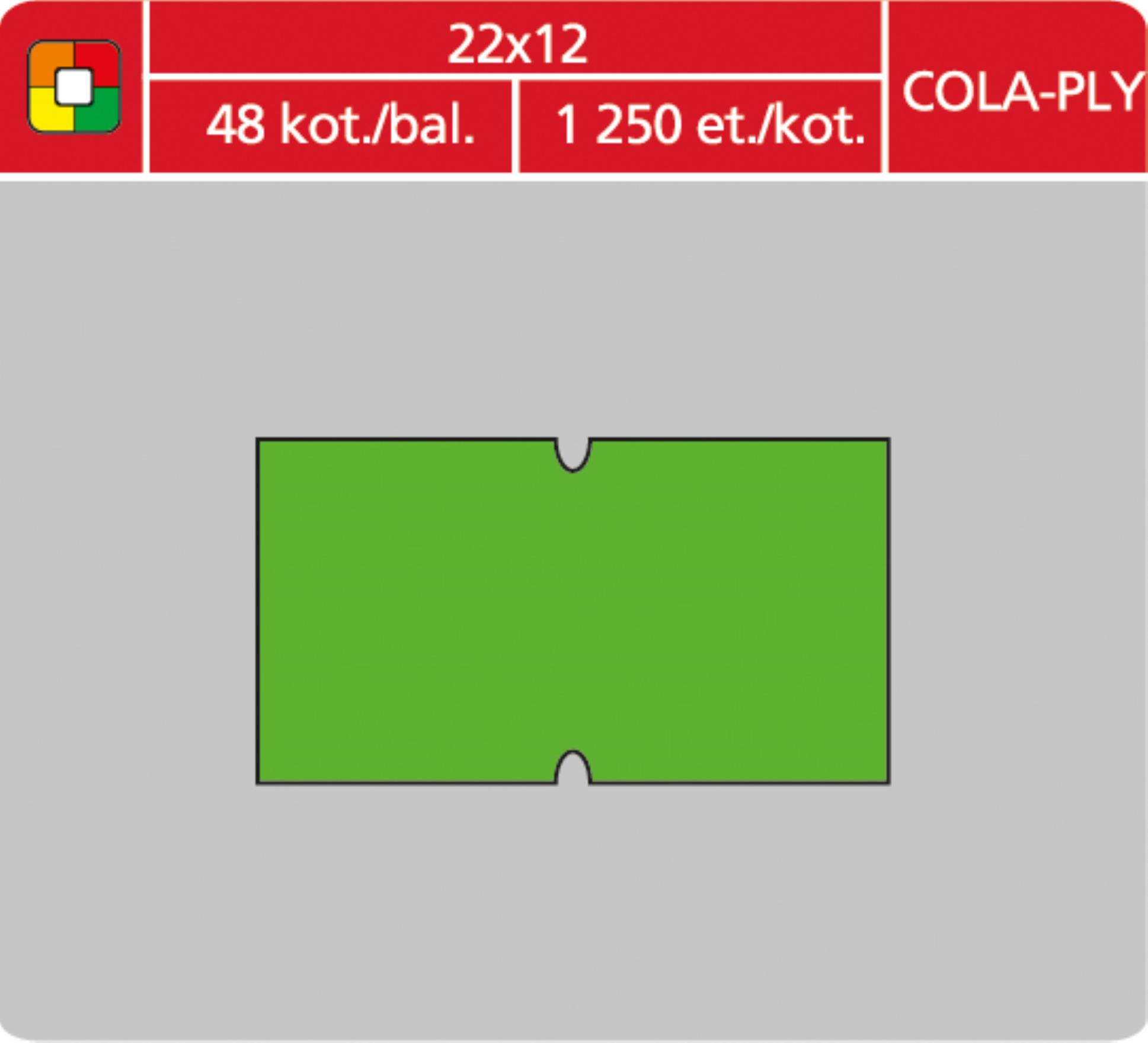 Levně SK Label Cenové etikety COLAPLY - 22x12, 1250 ks, zelené