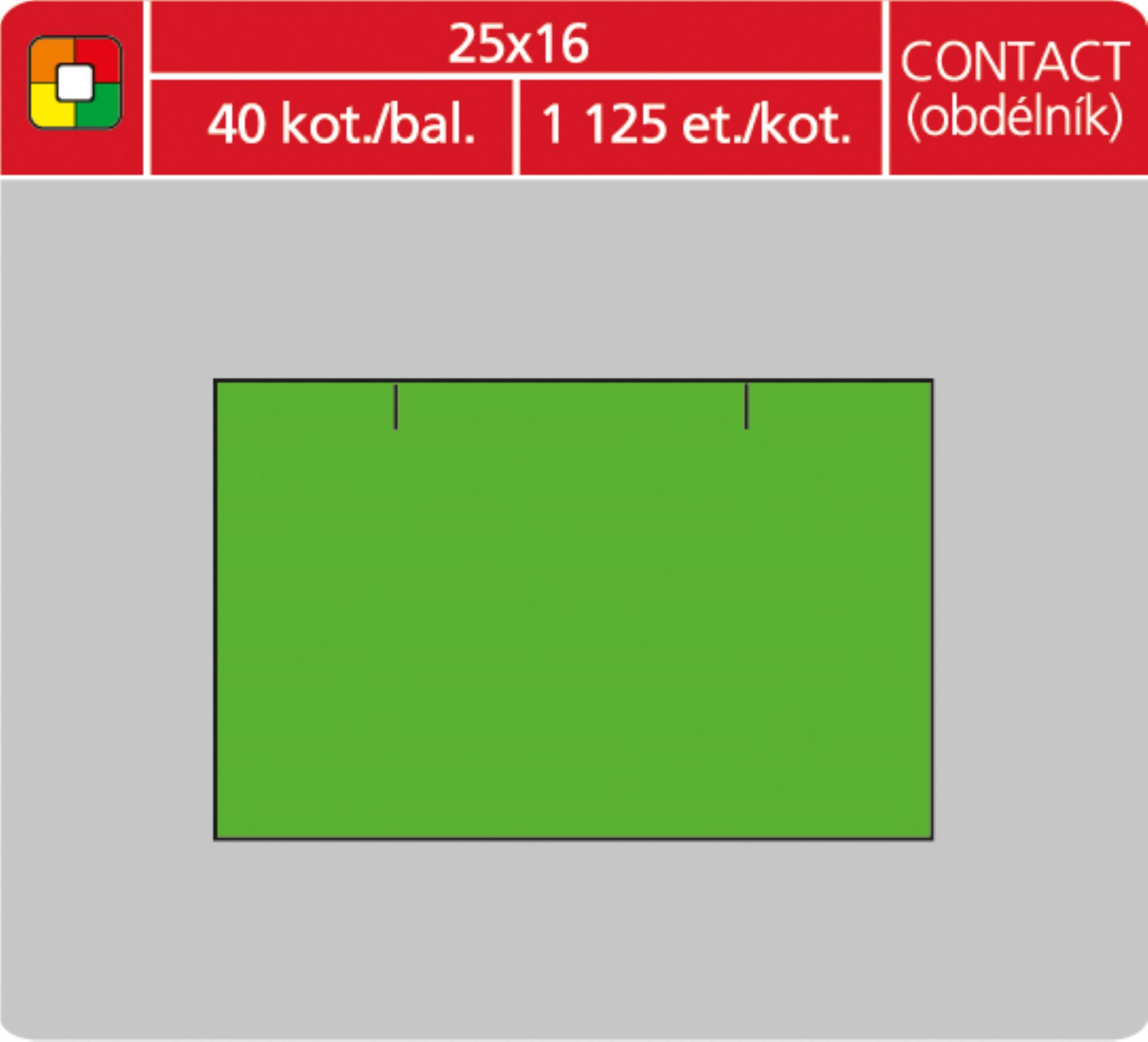 Levně SK Label Cenové etikety CONTACT - 25x16, 1125 ks, zelené