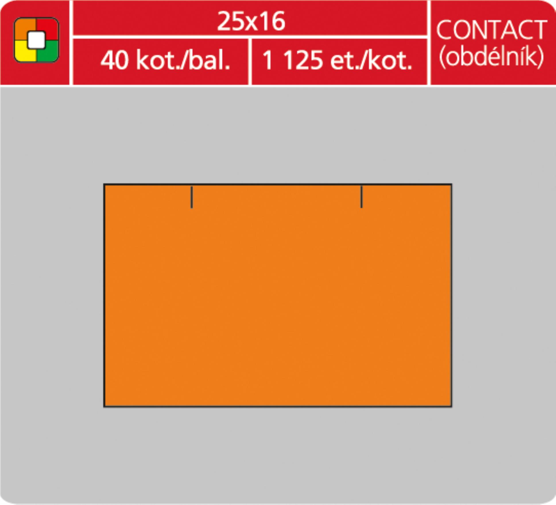 SK Label Cenové etikety CONTACT - 25x16, 1125 ks, oranžové