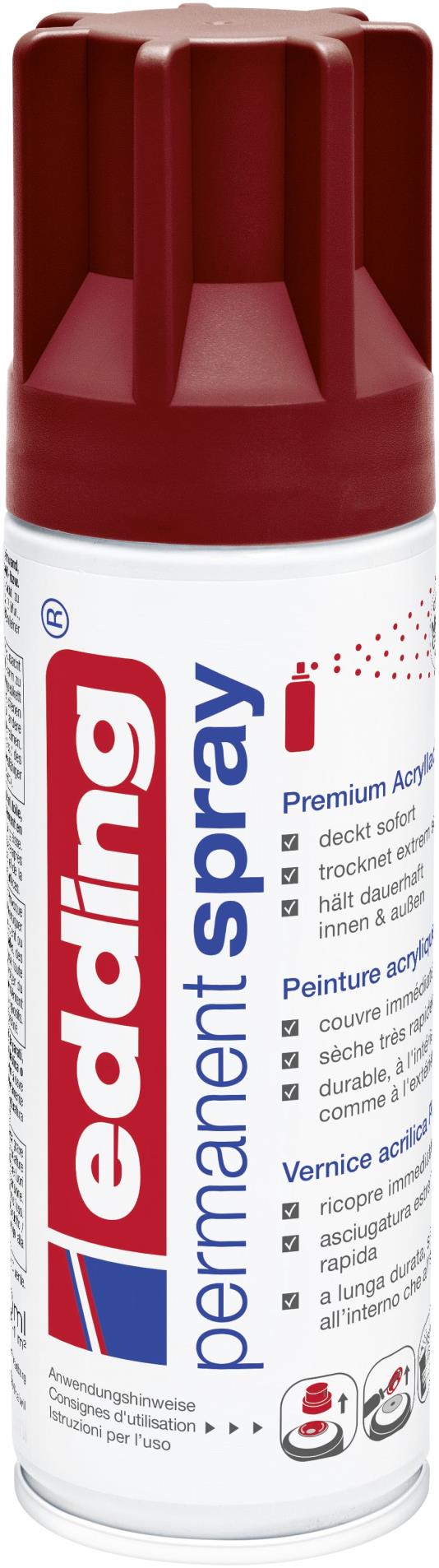 Akrylový sprej edding 5200 - purpurově červená matná 912, objem 200,00 ml