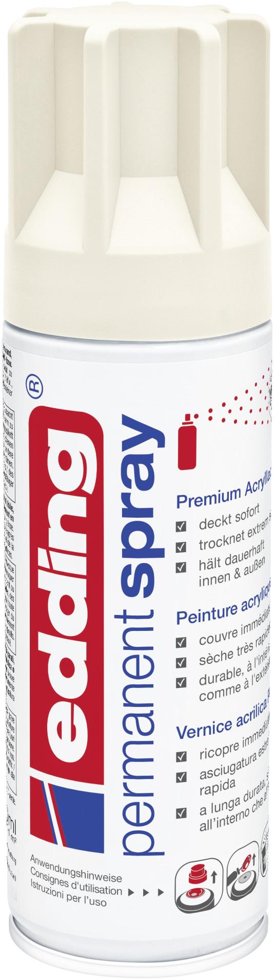 Akrylový sprej edding 5200 - krémově bílá matná 921, objem 200,00 ml