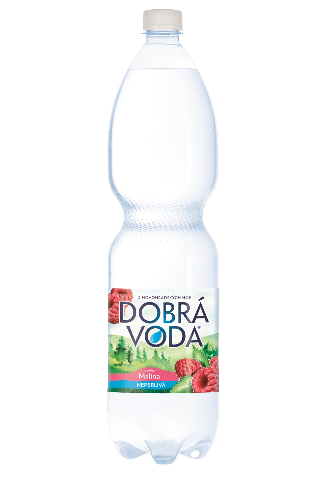 Ochucená minerální voda Dobrá voda - neperlivá, malina, 6 x 1,5 l