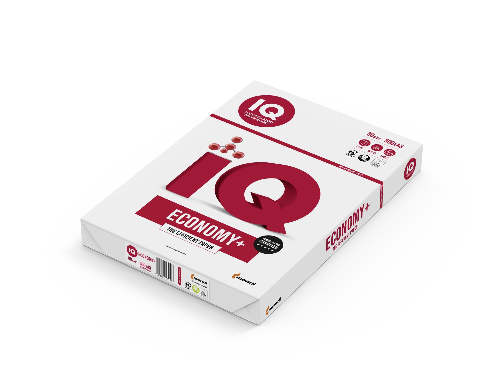 Levně Kancelářský papír IQ Economy+ A3 - 80 g/m2, CIE 161, 500 listů