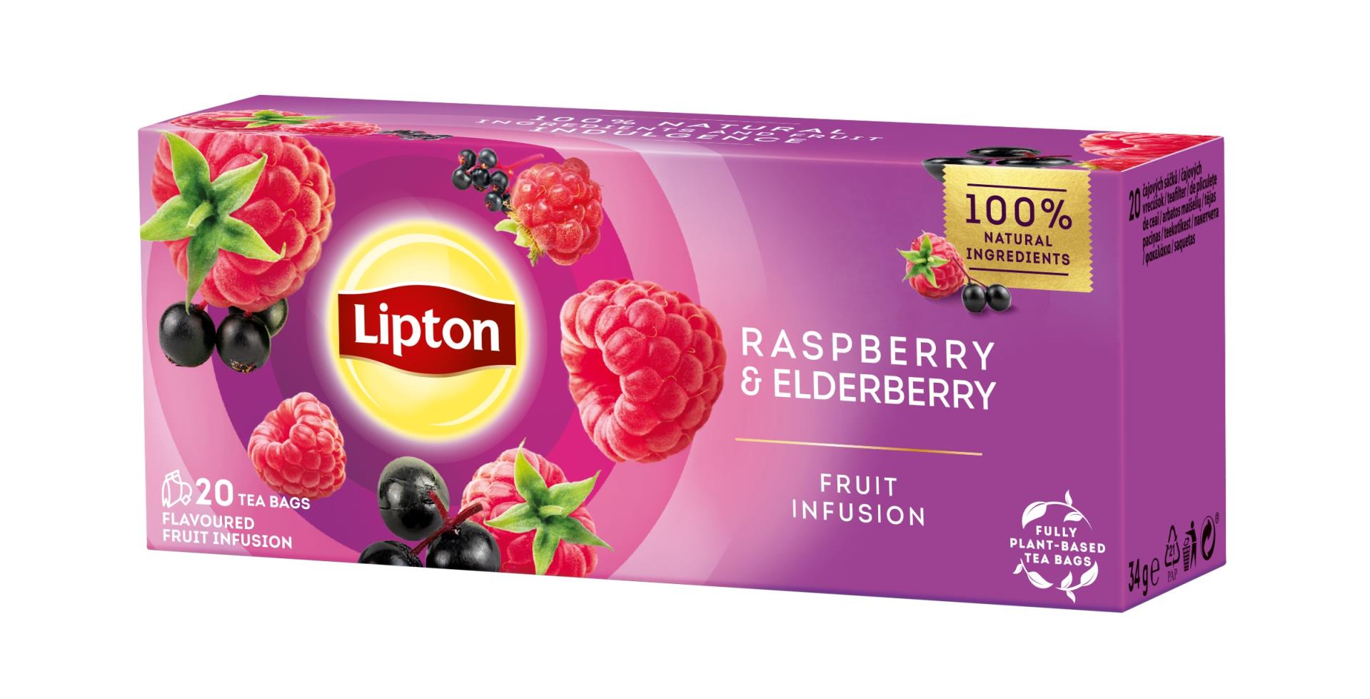 Ovocný čaj Lipton -černý bez, 20x 1,7 g