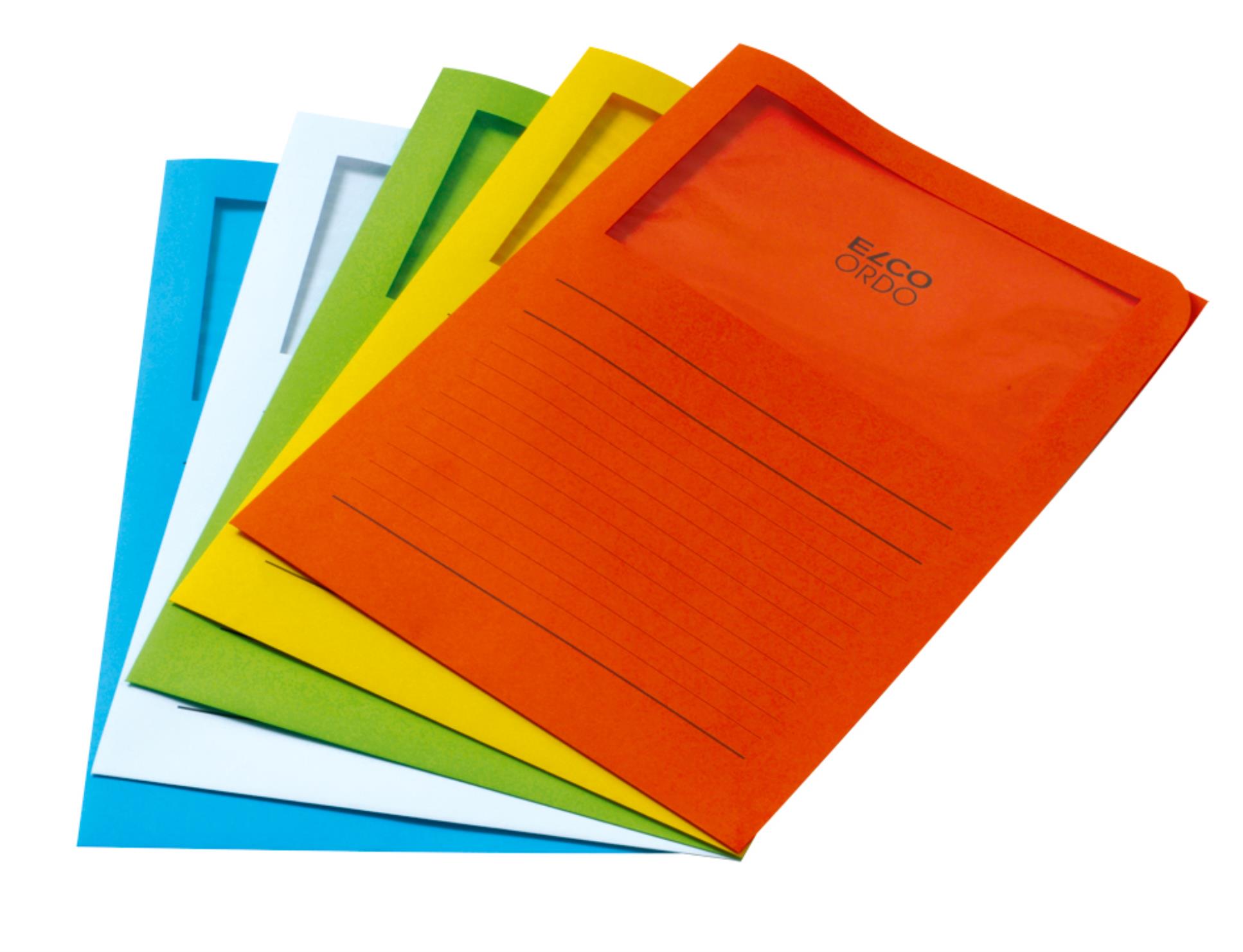 Elco Zakládací obal L s okénkem - A4, papírový, oranžový, 1 ks