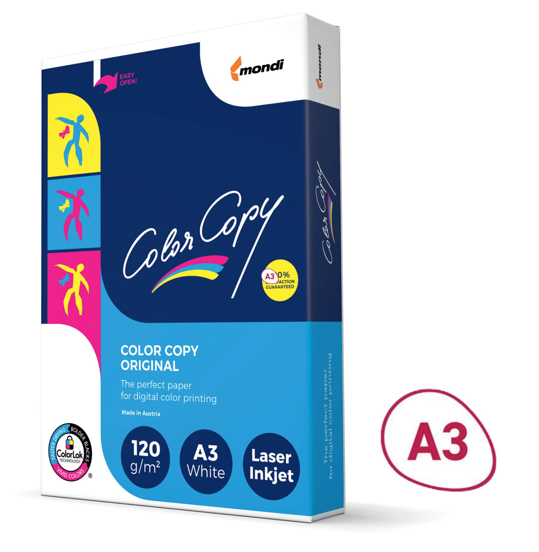 Levně Kancelářský papír Color Copy A3 - 120 g/m2, CIE 161, 250 listů