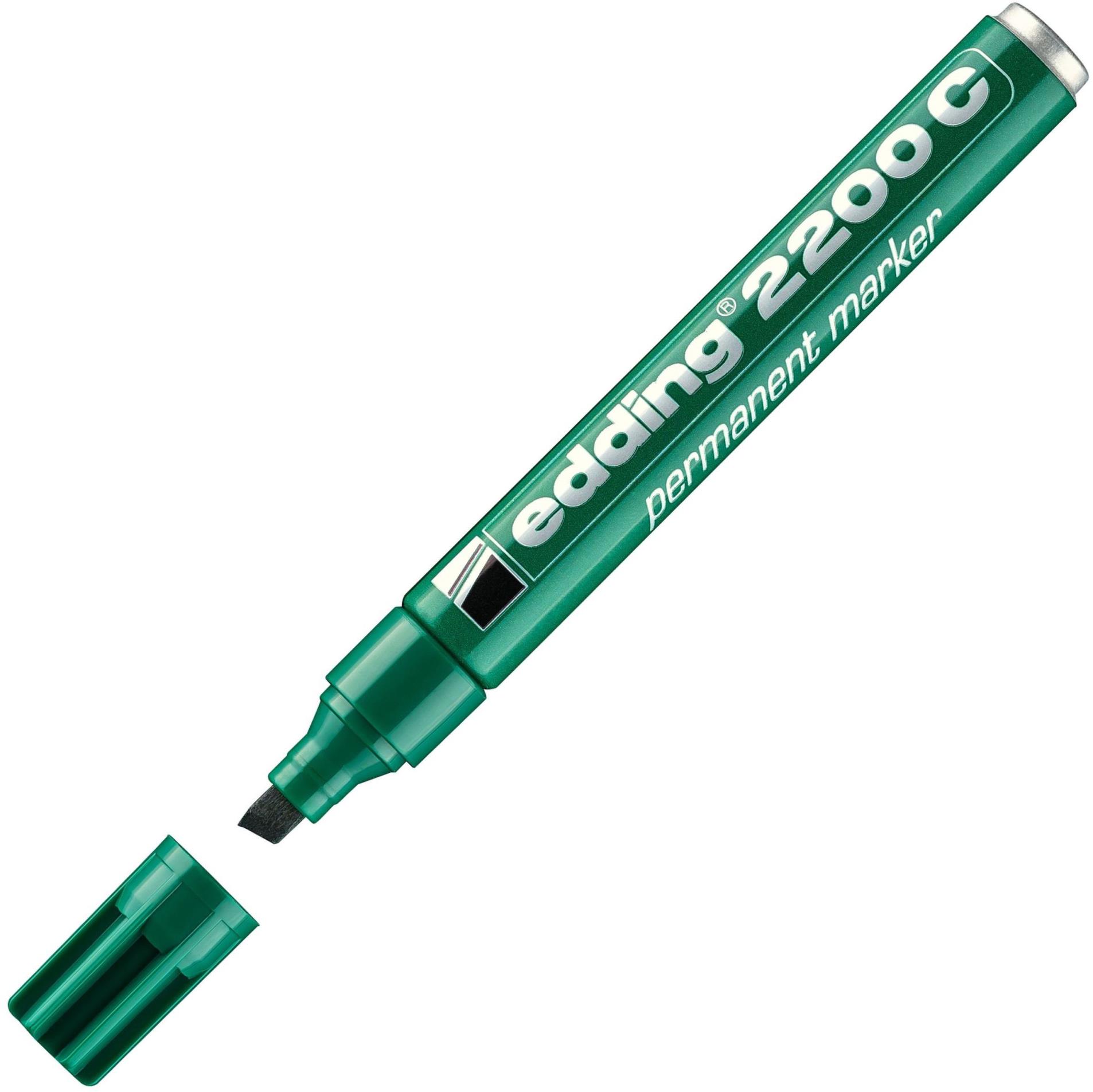 Permanentní popisovač Edding 2200 - zkosený hrot, zelený