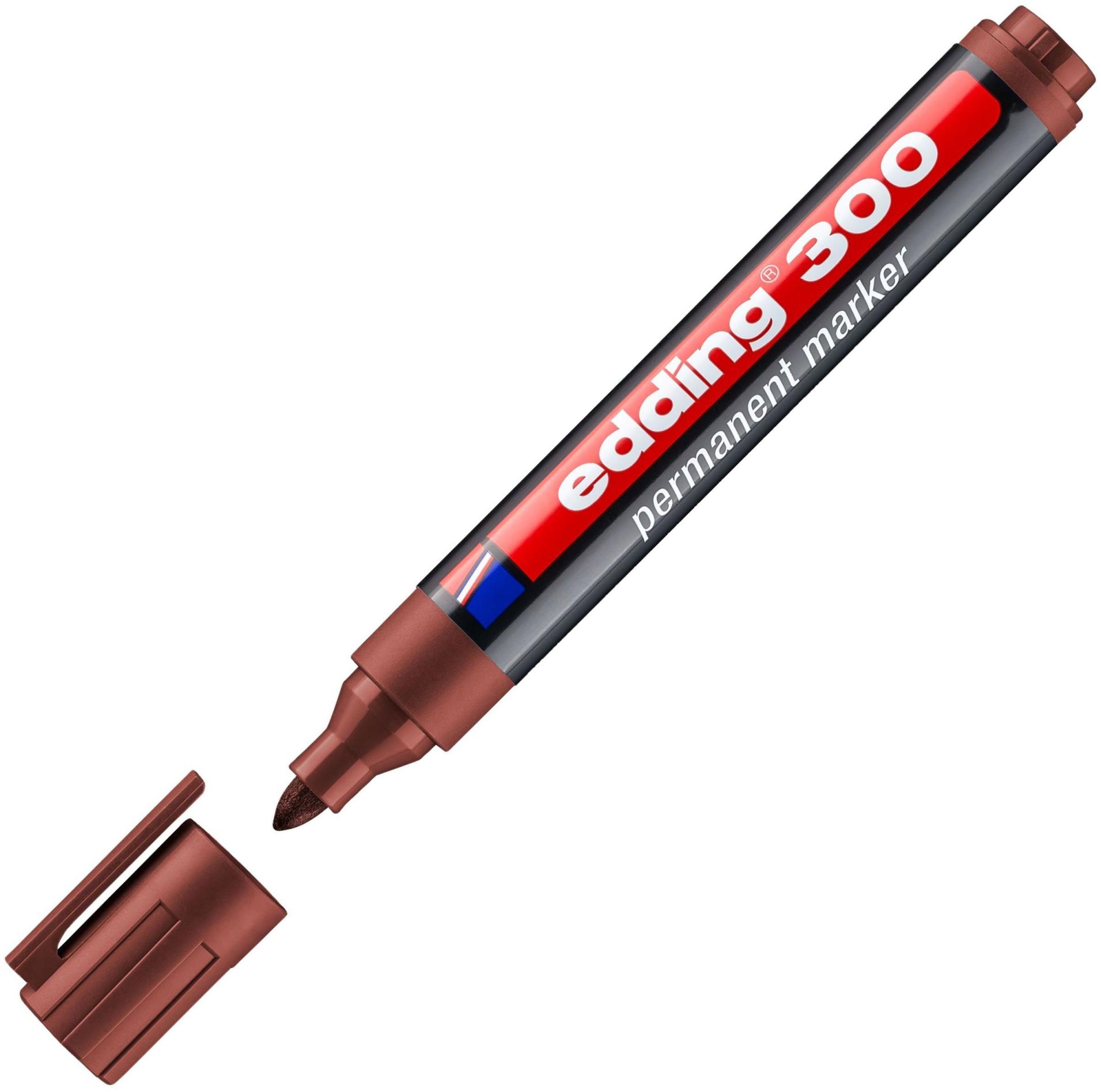 Levně Permanentní popisovač Edding 300 - kulatý hrot, hnědý