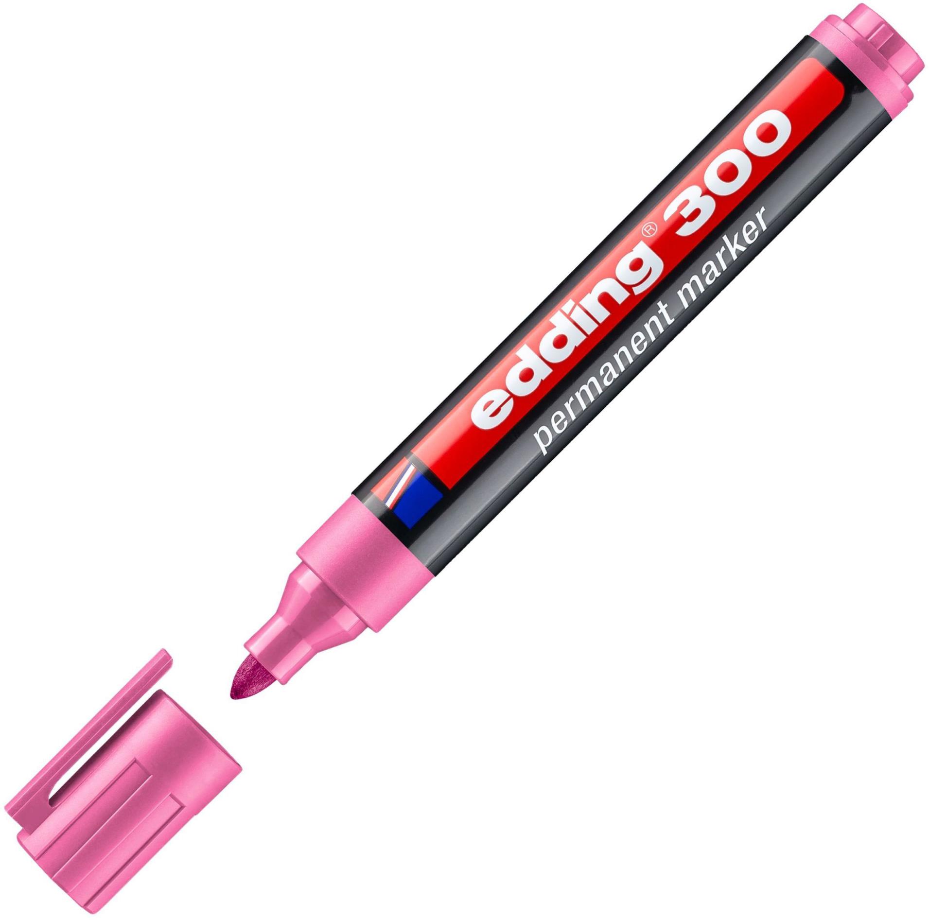 Levně Permanentní popisovač Edding 300 - kulatý hrot, růžový