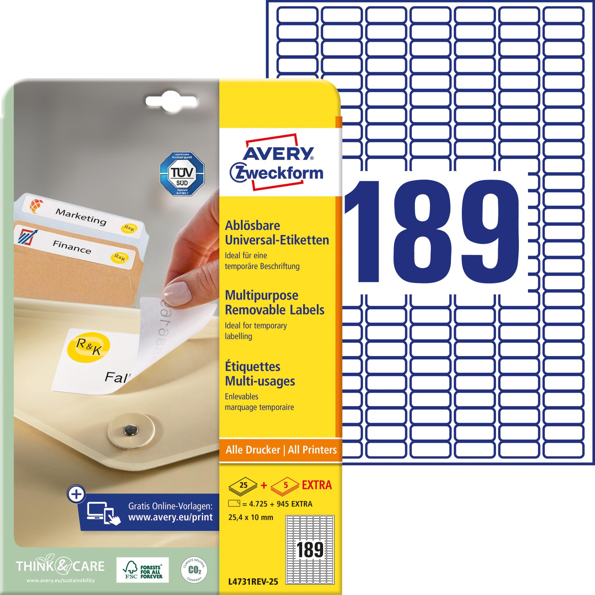 Levně Avery Zweckform A4 L4731REV-25
