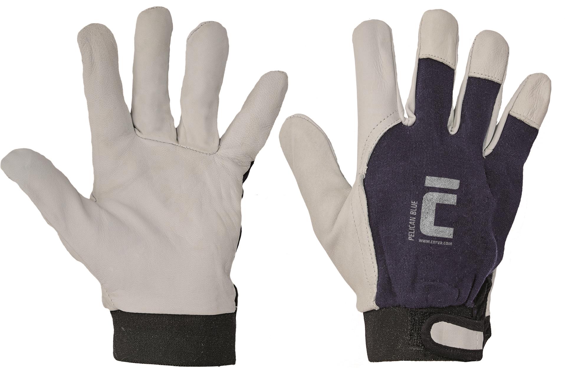 Levně Kombinované rukavice PELICAN - bílo-modrá, vel.11