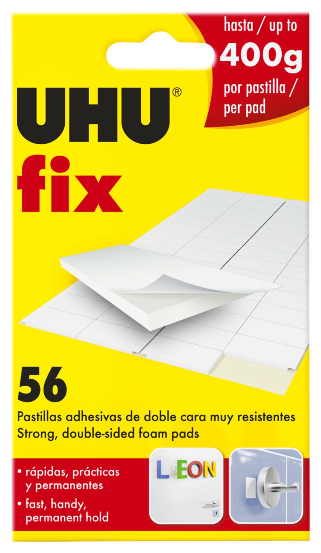 Lepicí guma UHU fix, bílá - 56 ks