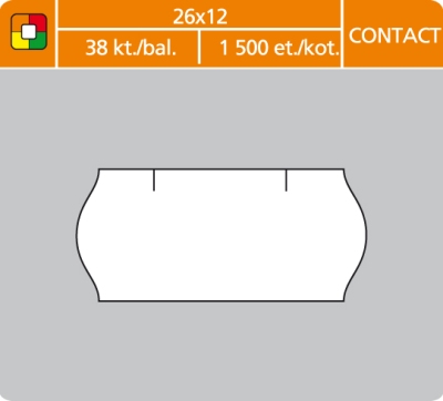 Levně SK Label Cenové etikety CONTACT - 26x12,1500 ks, bílé