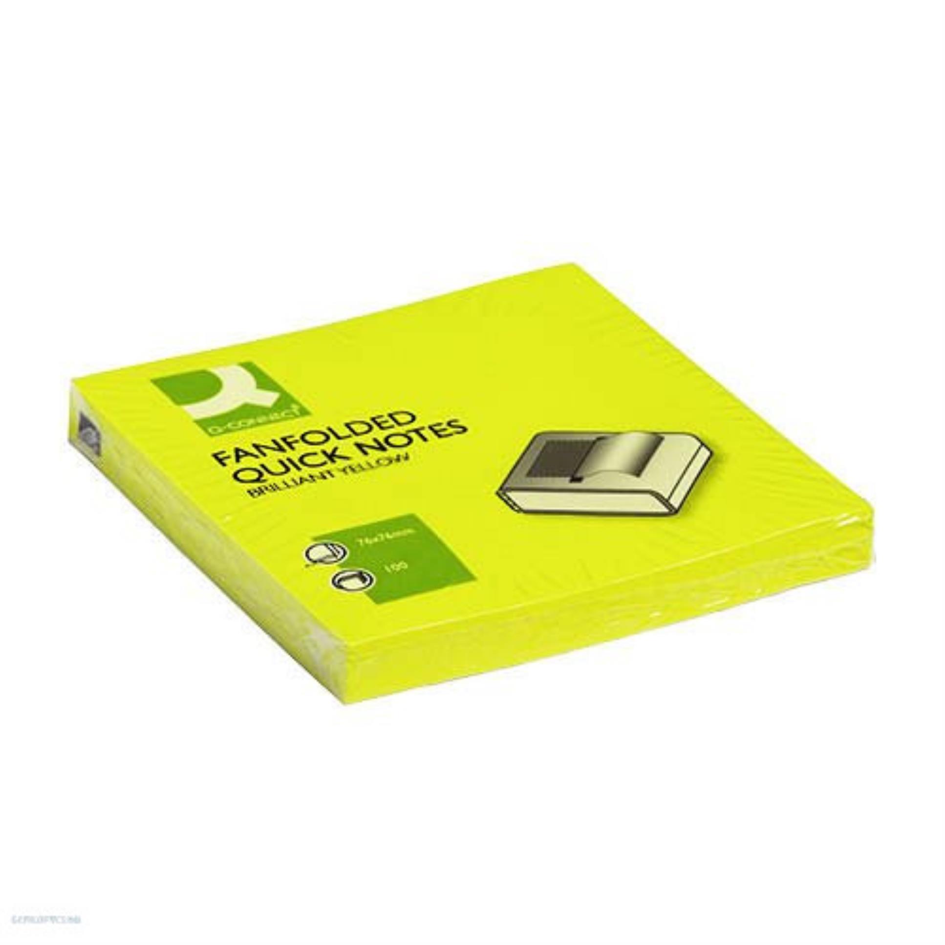 Z-bloček Q-Connect - 76x76 mm, neonově žlutý