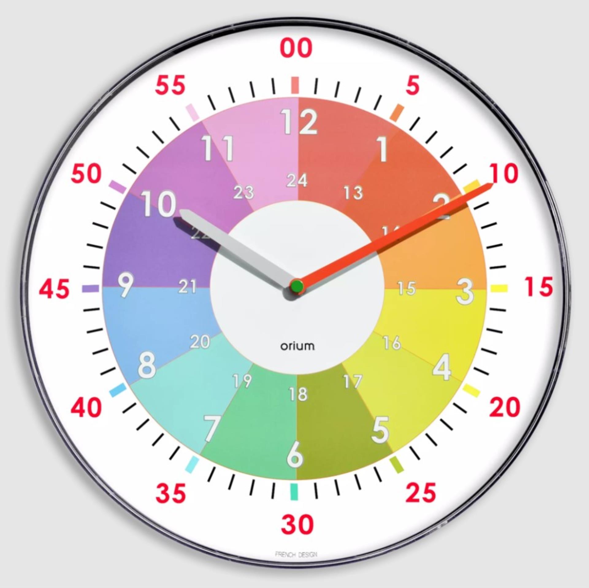 Cep Nástěnné hodiny Rainbow - průměr 30 cm, učební, duhové