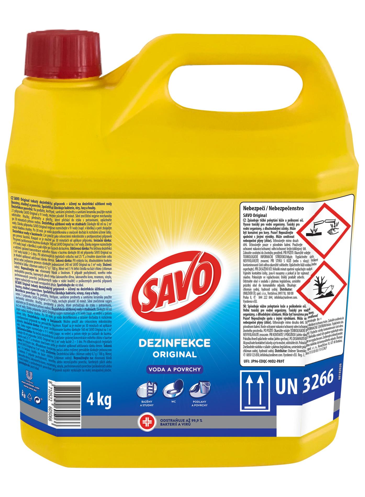 Levně Dezinfekční prostředek Savo Original, 4 l