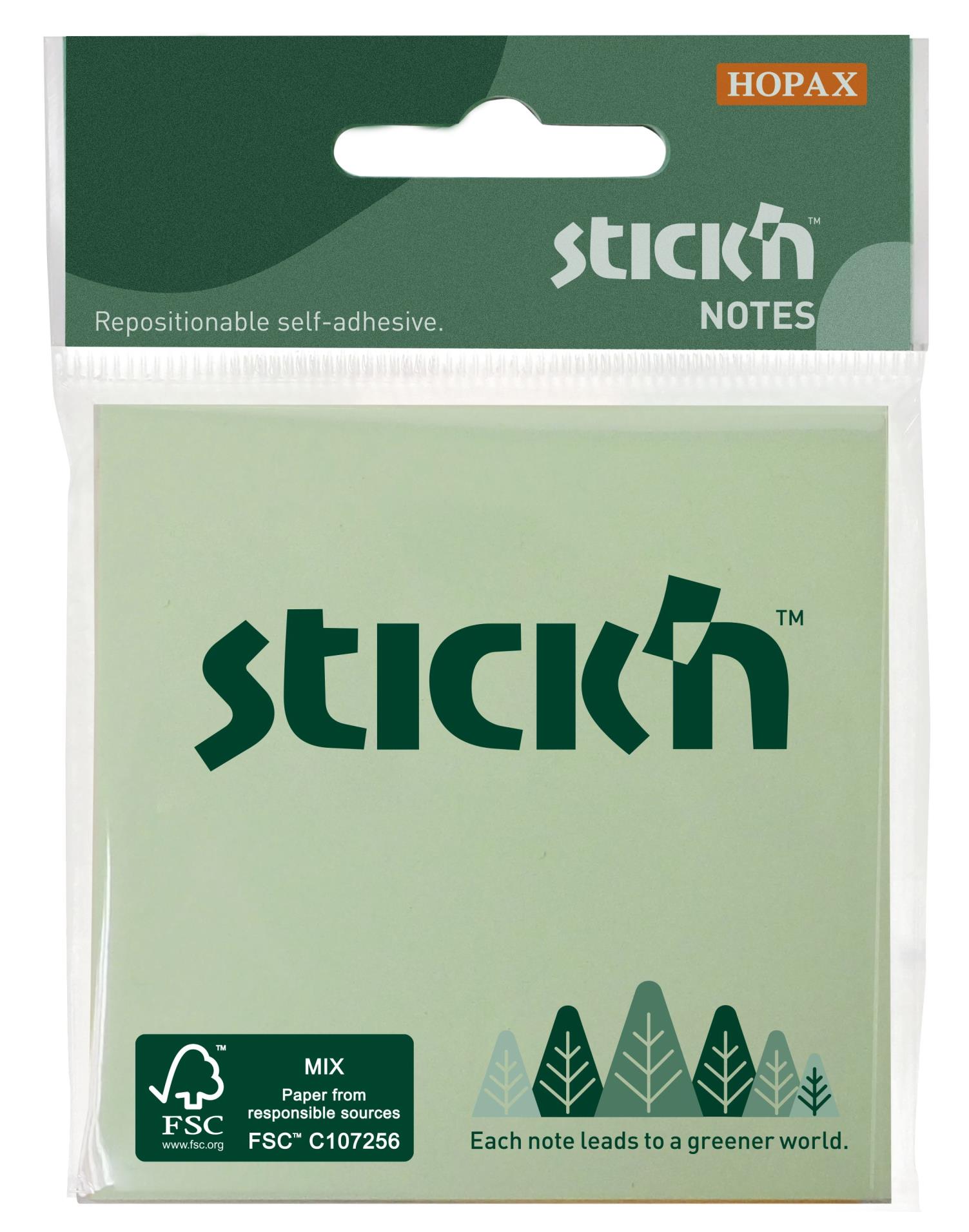 Stick’n by Hopax Samolepicí bloček Stick'n by Hopax FSC - 76 x 76 mm, 3x50 lístků, pastel mix