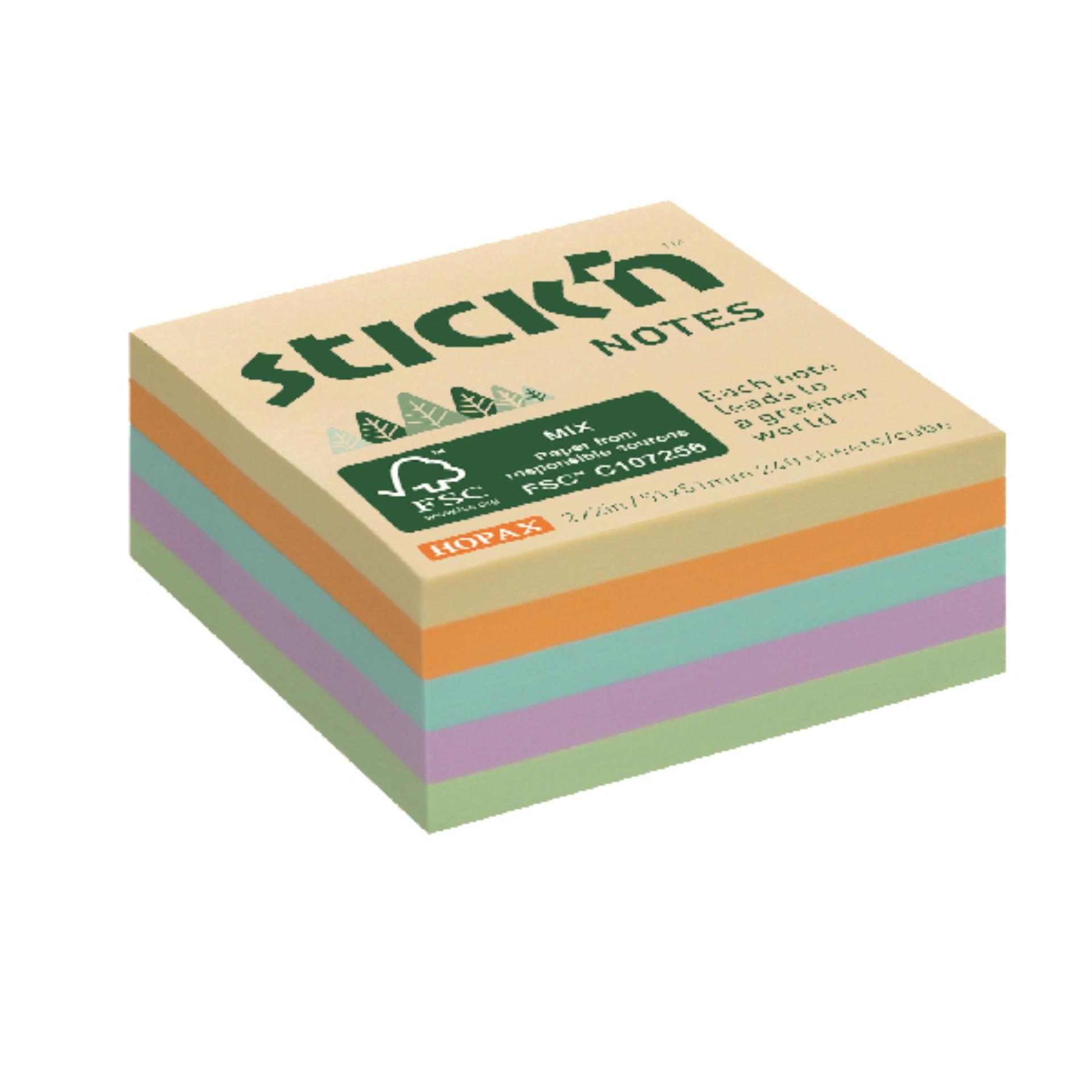Levně Hopax Stick'n Notes FSC Pastel luční pastel 51 x 51 mm, 240 listů