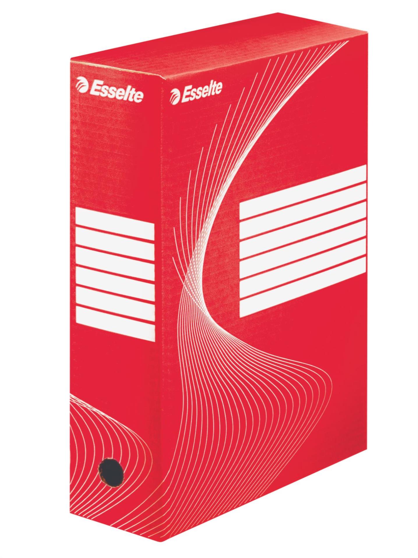 Krabice archivační Esselte, 10,0 x 34,5 x 24,5 cm, červená