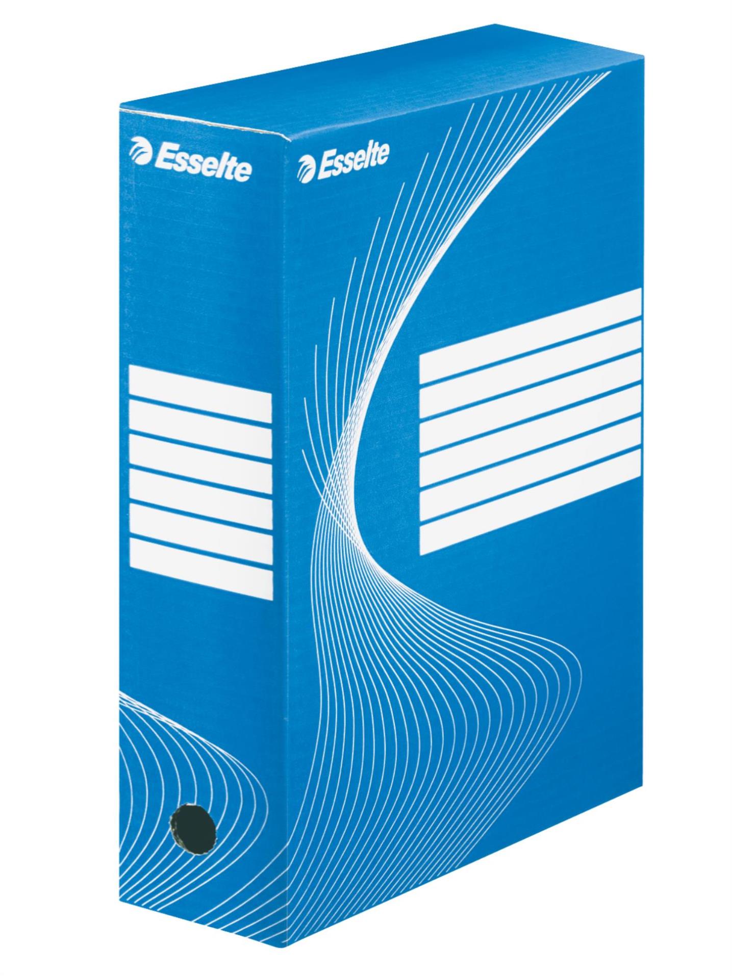 Krabice archivační Esselte, 10,0 x 34,5 x 24,5 cm, modrá
