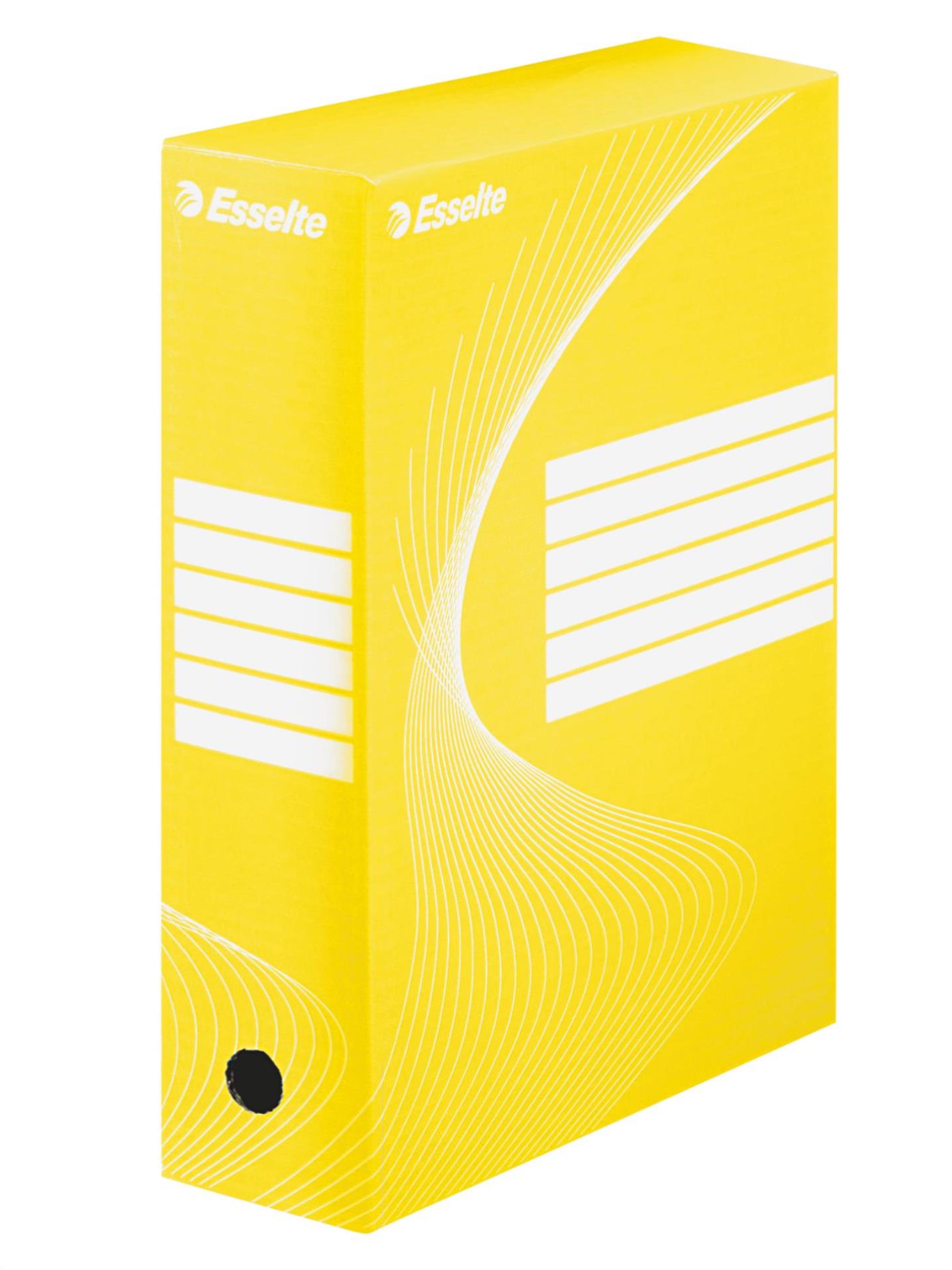 Krabice archivační Esselte, 10,0 x 34,5 x 24,5 cm, žlutá