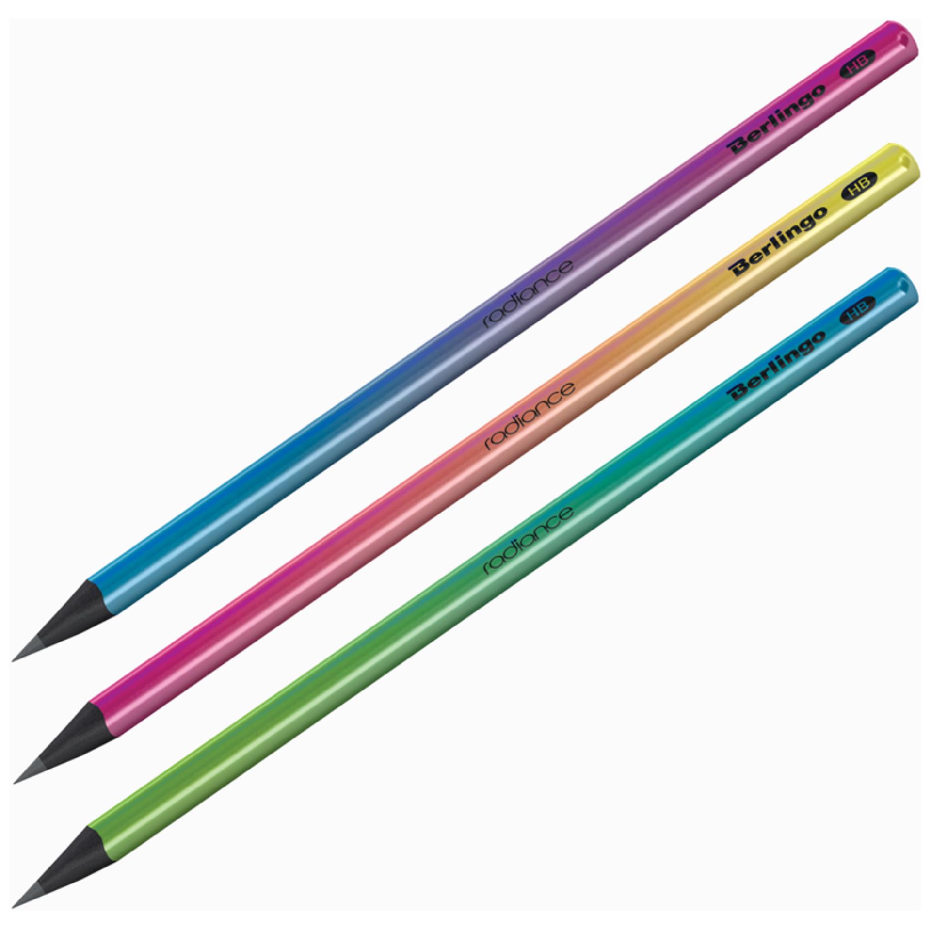 Grafitová tužka Berlingo Radiance - bez pryže, HB, mix barev