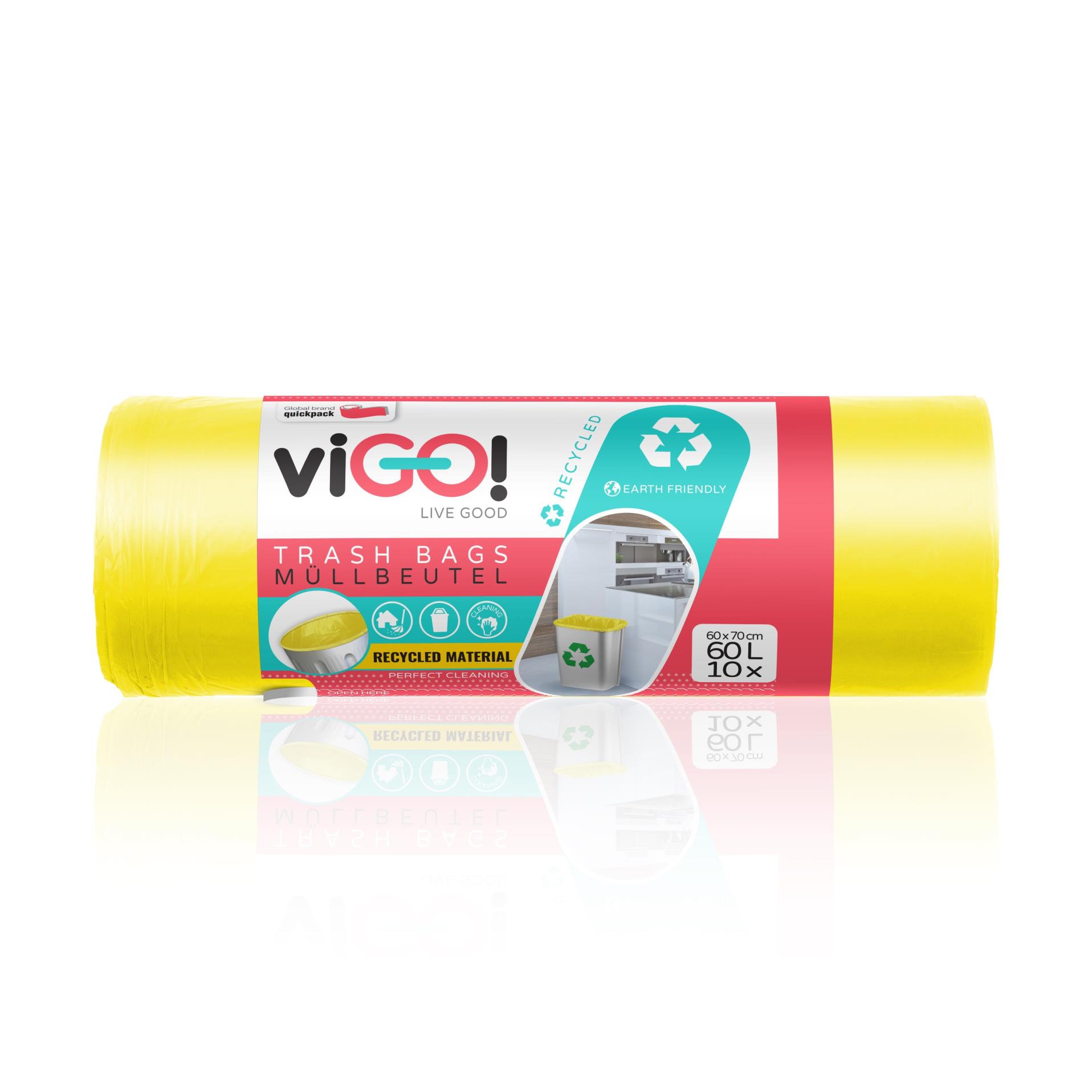 Pytle na odpadky ViGO - 60 l, žluté, 28 mic, 10 ks