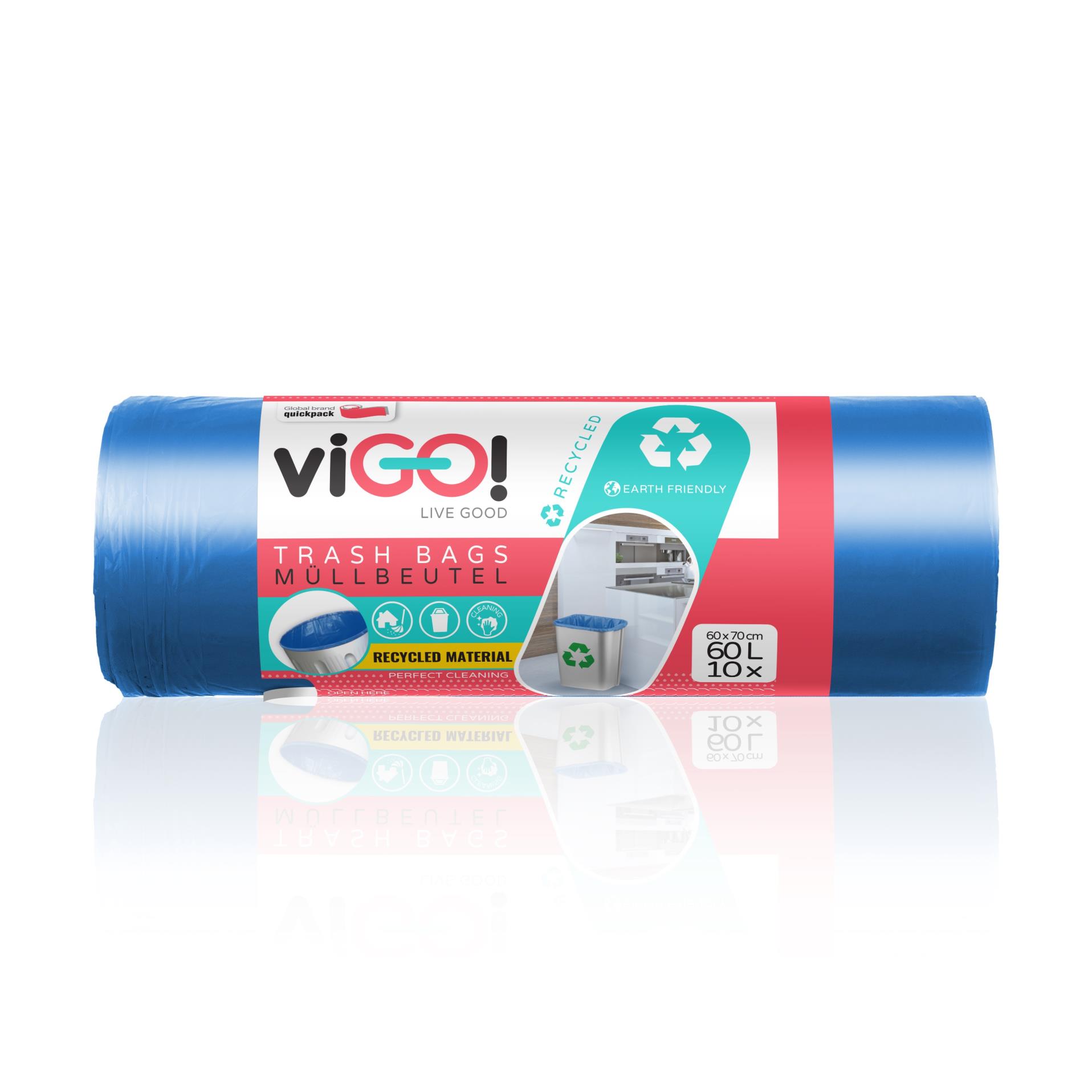 Pytle na odpadky ViGO - 60 l, modré, 28 mic, 10 ks