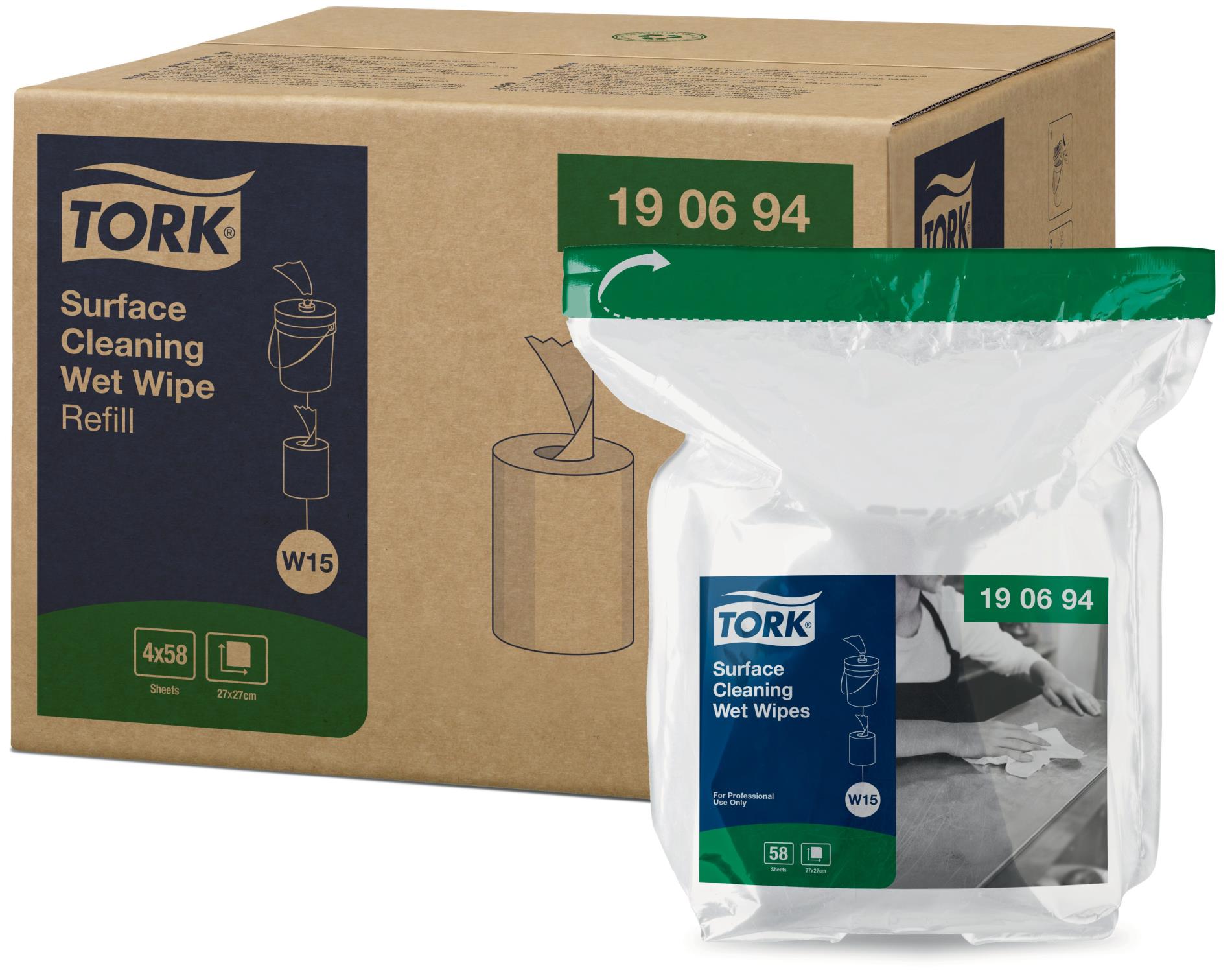 Levně Tork Premium Náhradní balení vlhčených utěrek na čištění povrchů, 58 ks