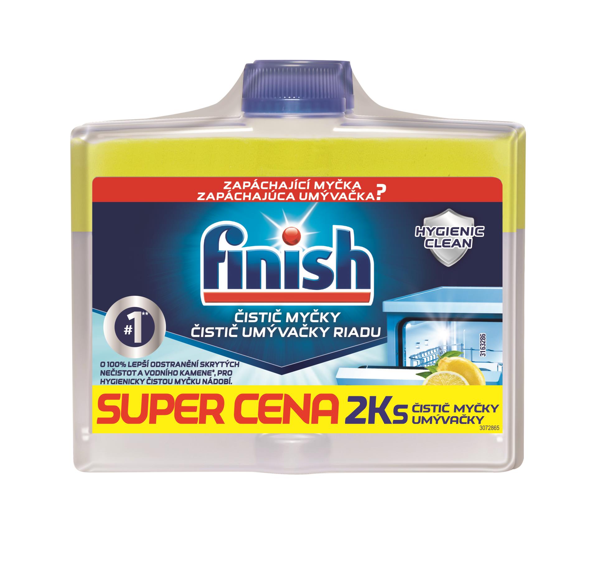 Čistič myčky Finish - lemon, 2x 250 ml