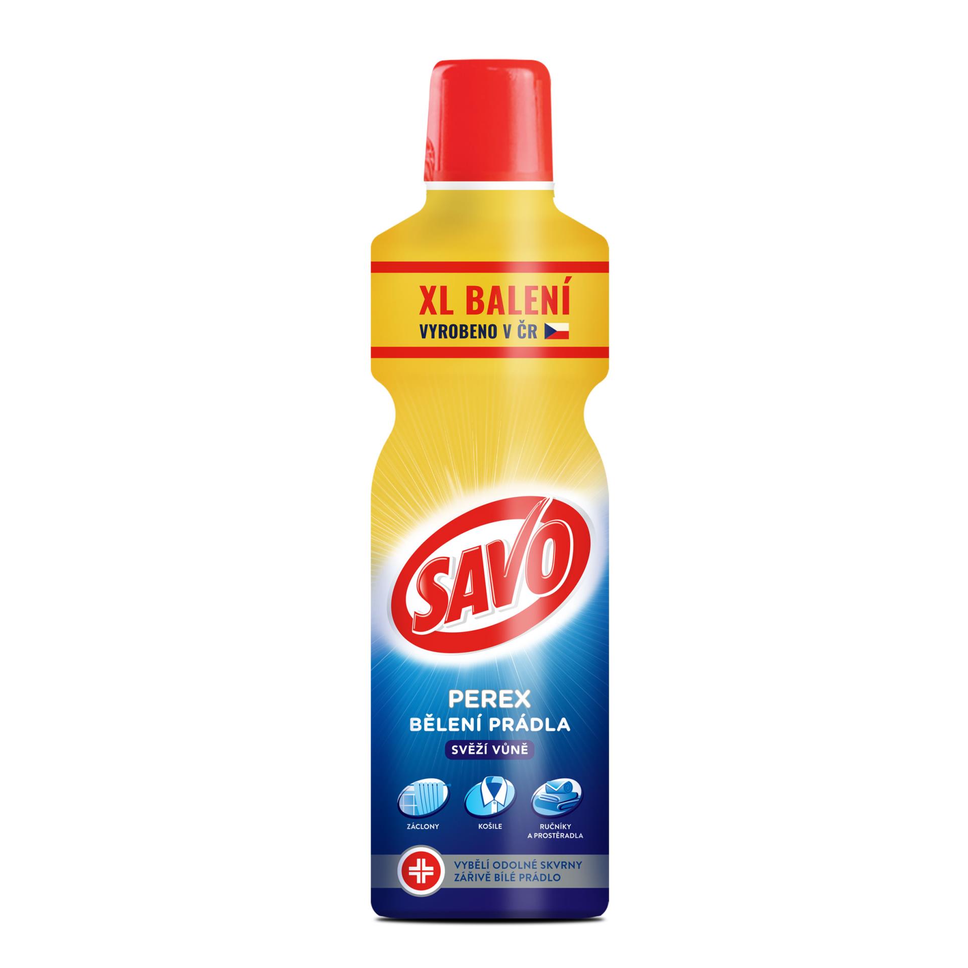 Prostředek pro bělení prádla Savo Perex - svěží vůně, 1,2 l