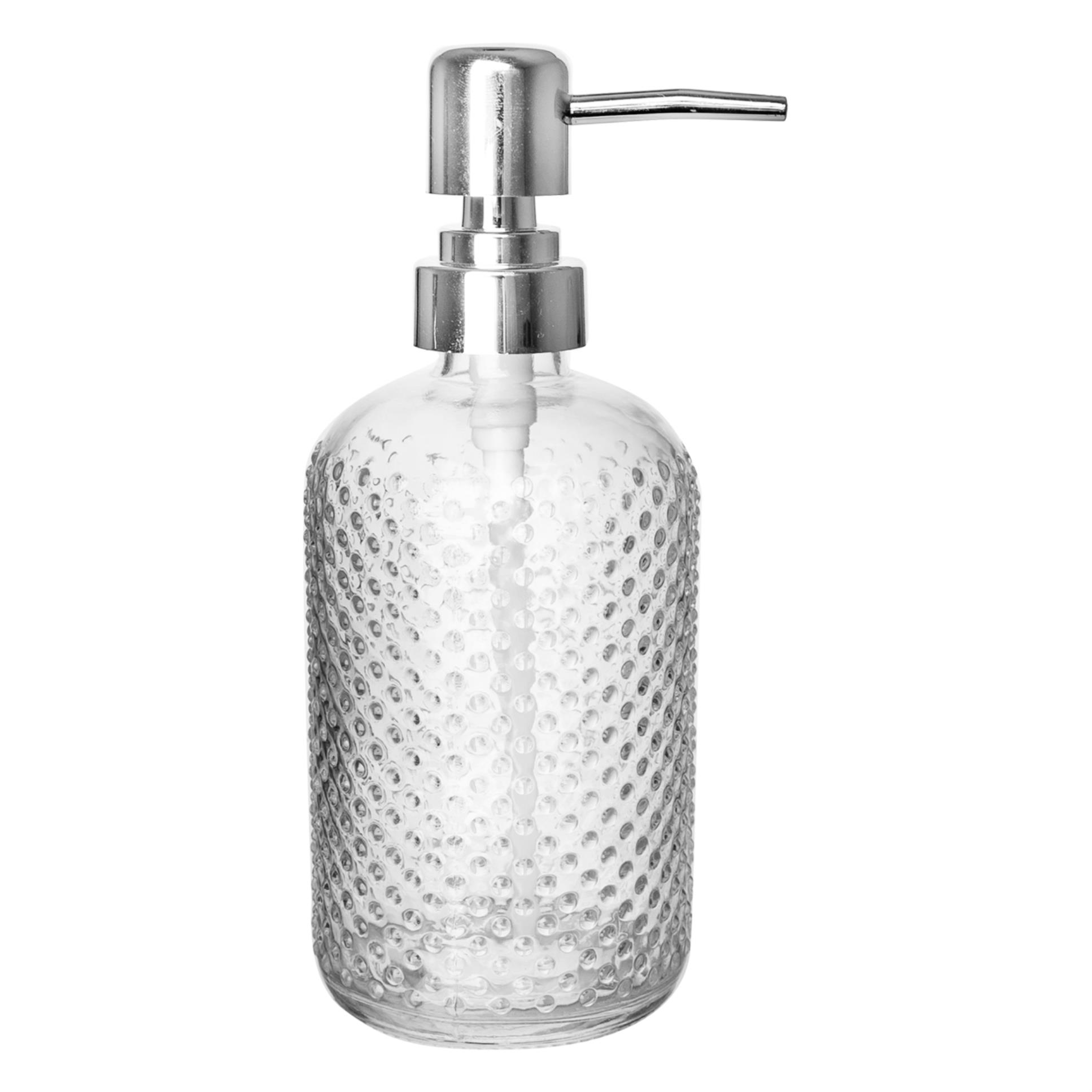 Tvoříme vaši domácnost - Orion Skleněný dávkovač mýdla Orion - plast/sklo, tečky, 450 ml