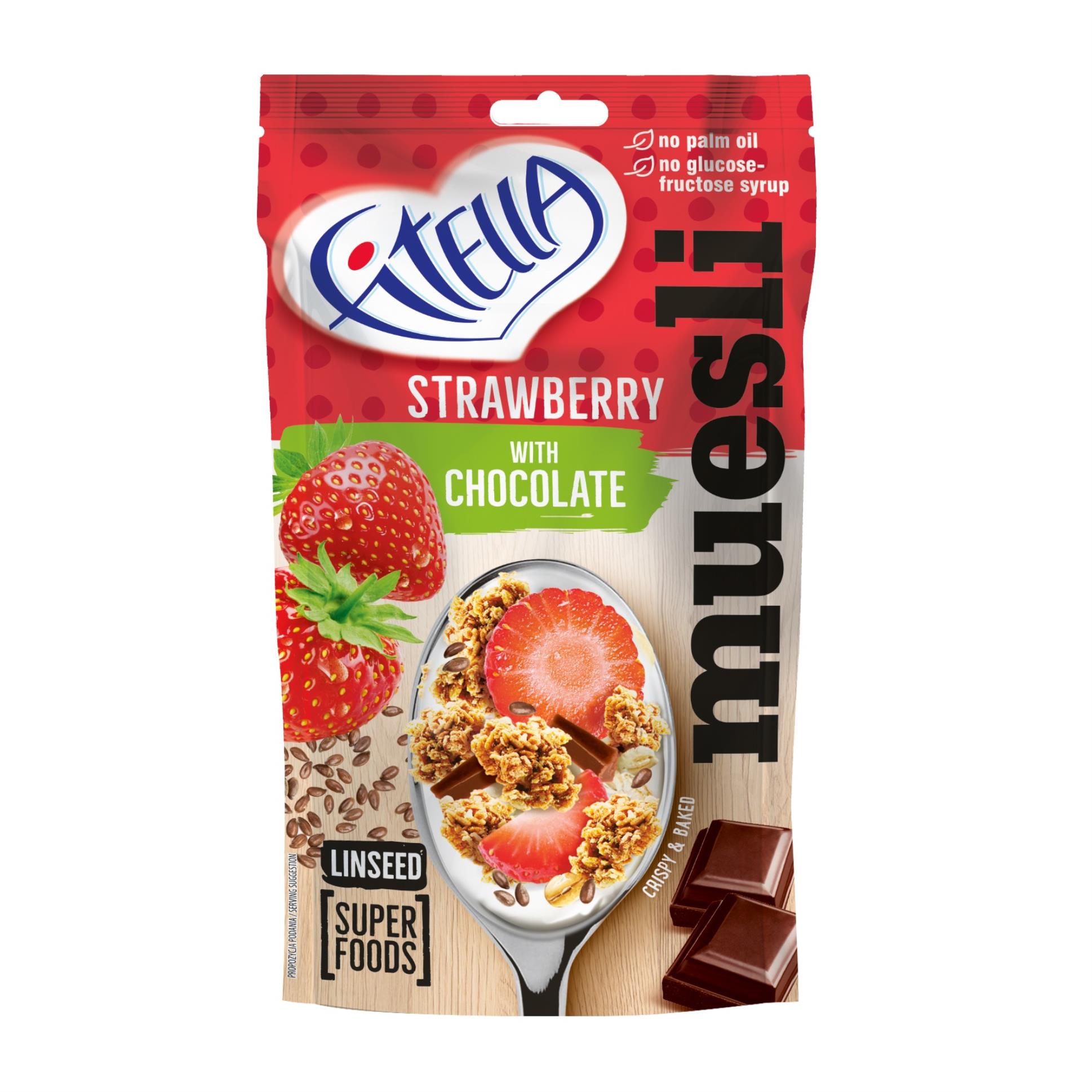 Müsli Fitella - jahody a čokoláda, 50 g